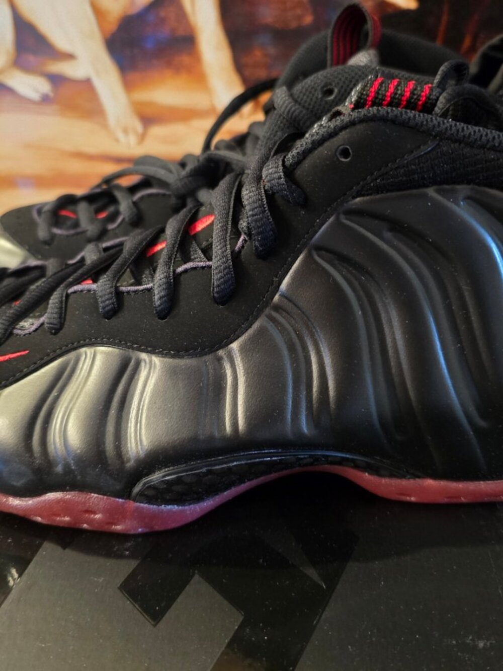 Nike Air Foamposite One Shoes Black Varsity Red IB2219-001 Men's Size 10 US NEW - Picture 2 of 15